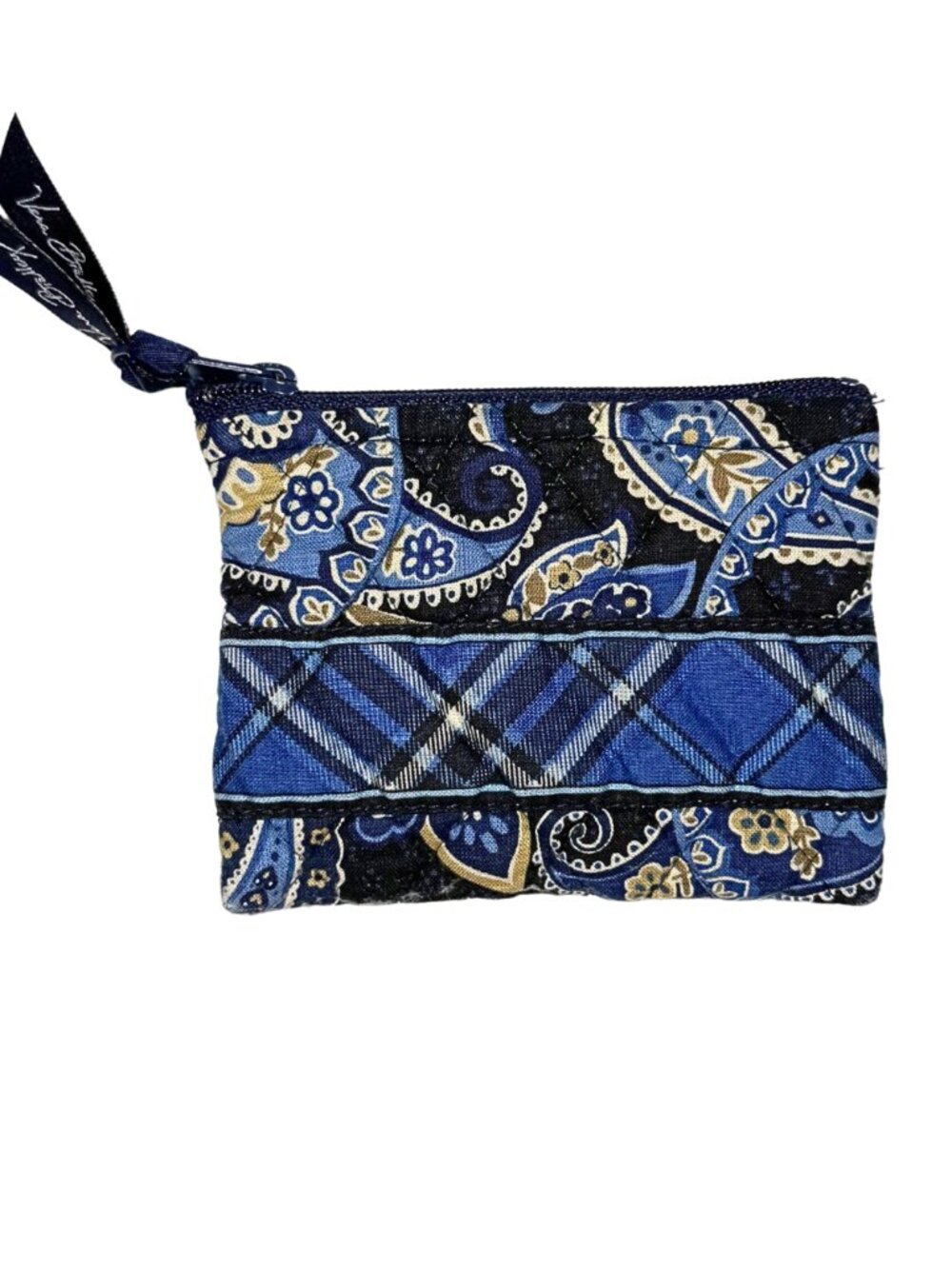 Vera Bradley Zipper Pouch Wallet in Vintage Retired Windsor Navy Pattern